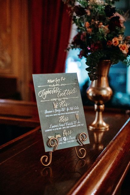 Romantic wedding menu