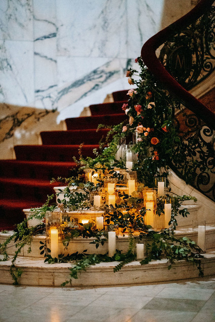 Candle decor for winter wedding