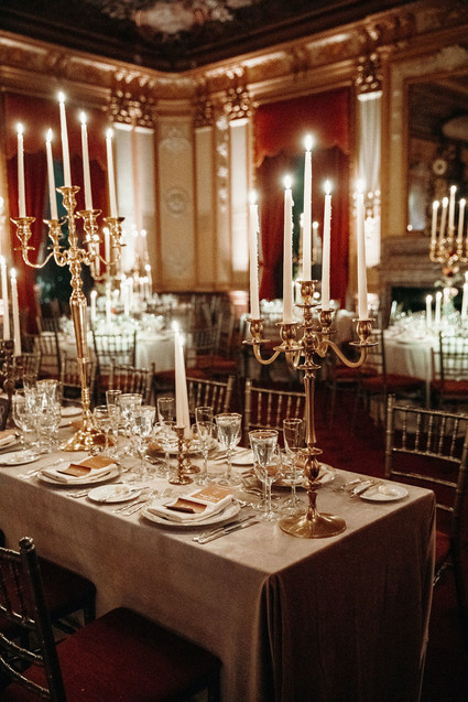 Candlelit wedding reception