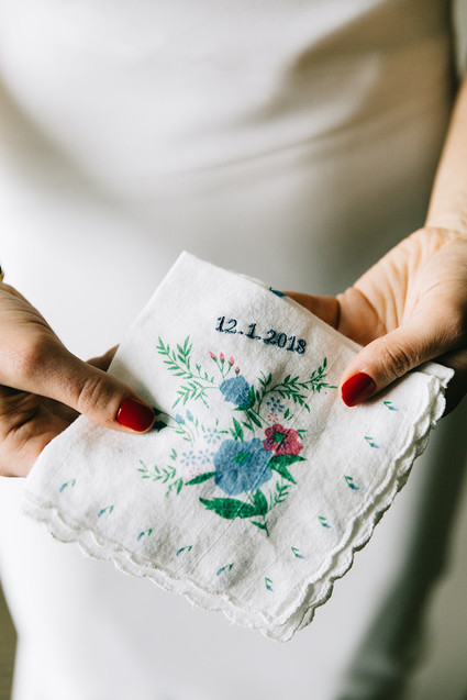 Handmade wedding handkerchief