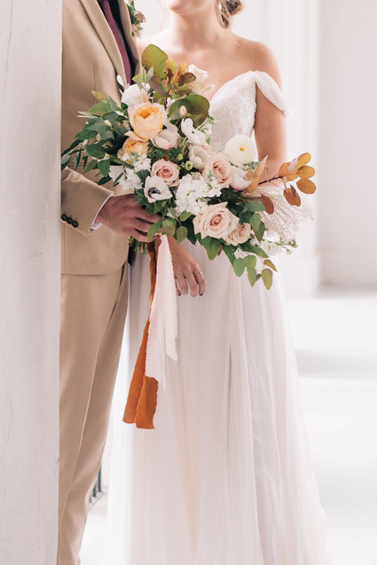 Pastel fall bridal bouquet