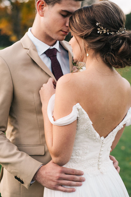 Off shoulder wedding dress