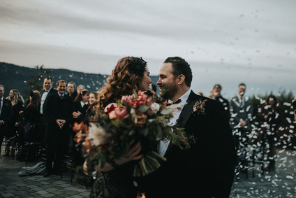 Confetti at wedding ceremony