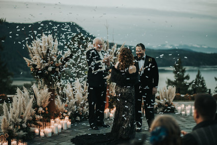Confetti at wedding ceremony