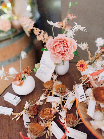 Fall floral escort cards