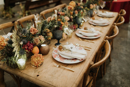 Rustic fall tablescape