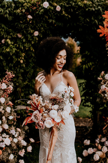 Fall foliage bridal bouquet