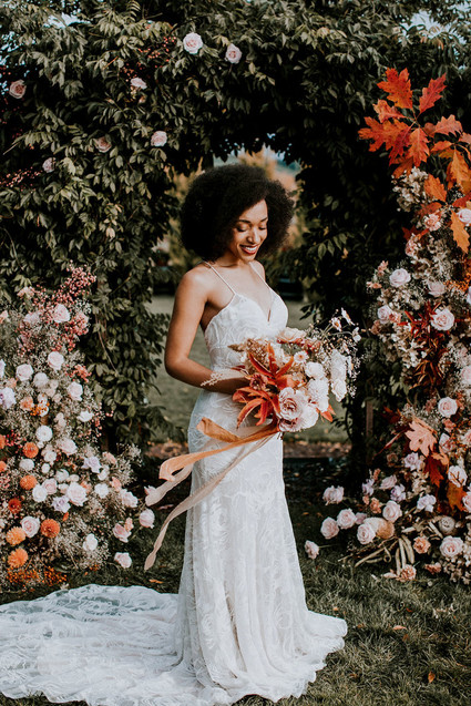 Fall foliage bridal bouquet