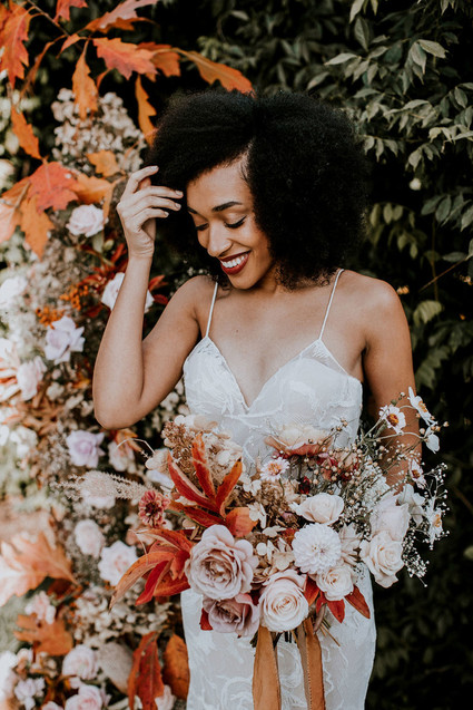 Fall foliage bridal bouquet