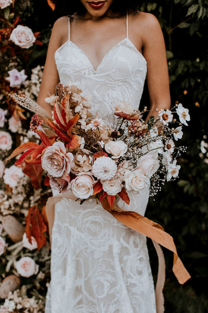 Fall foliage bridal bouquet