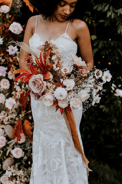 Fall foliage bridal bouquet