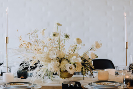 Cream and white centerpiece