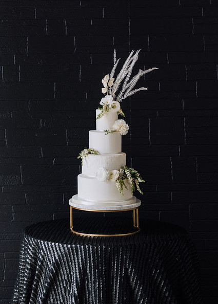 modern white tiered wedding cake