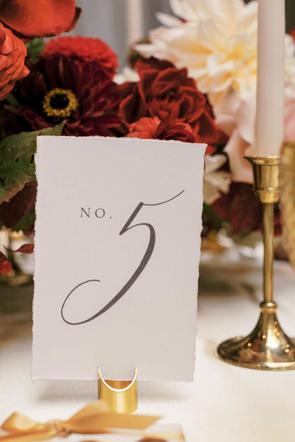 Calligraphy table number