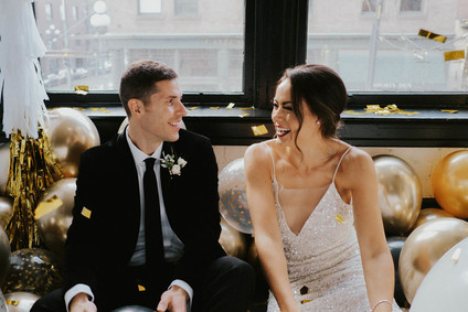 Black and gold new years eve wedding