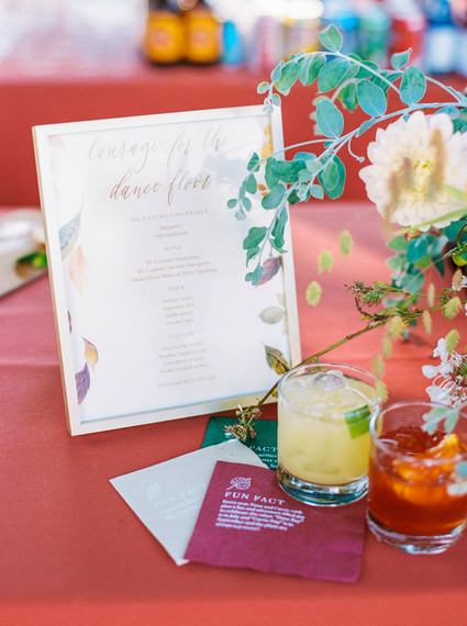 cocktail hour menu at wedding