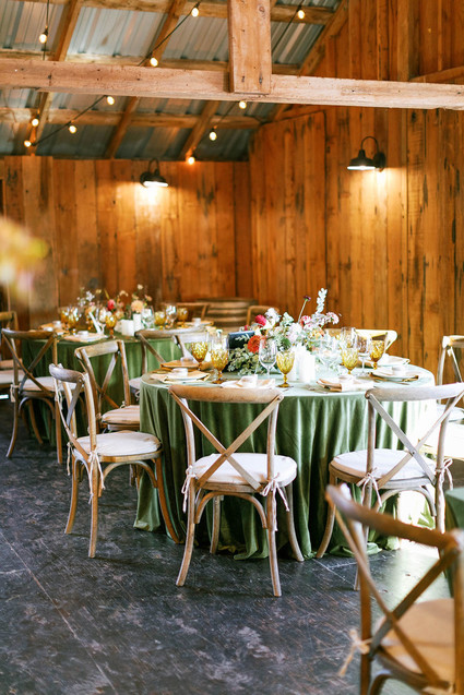 fall barn reception decor