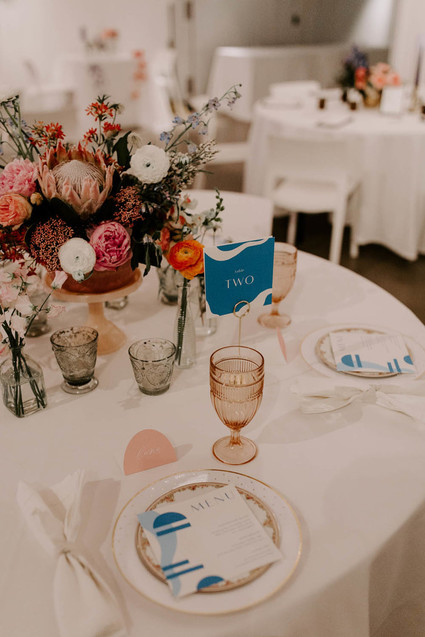 Blue and pink wedding colors