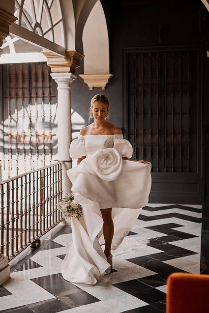 modern wedding gown