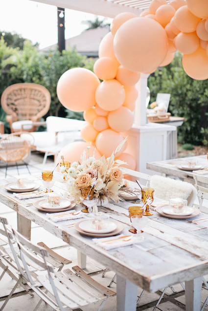 Peach balloons