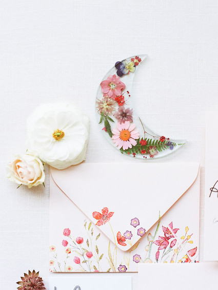 Moon Child celestial floral first birthday party