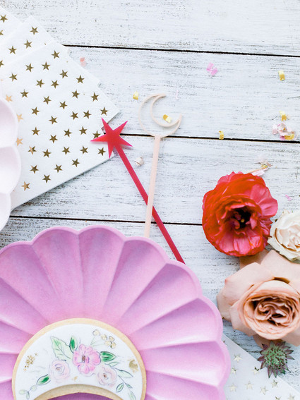 Moon themed floral sugar cookies