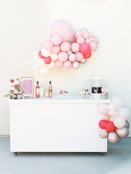Pink bar with balloon decor