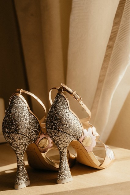 Sparkly bridal shoes