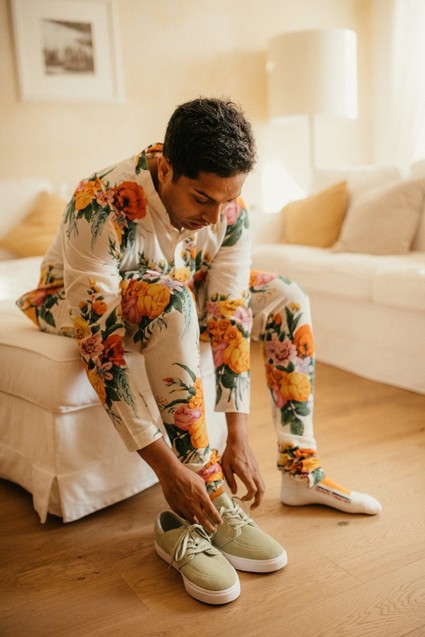 Floral Indian groom
