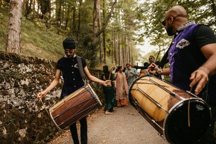 modern Indian wedding in a medieval castle