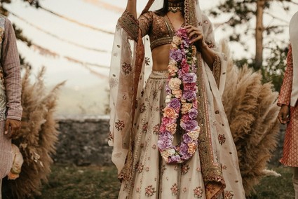 modern bohemian Indian wedding ceremony