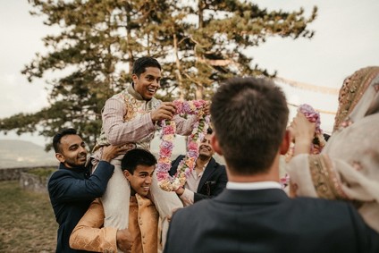 modern bohemian Indian wedding ceremony