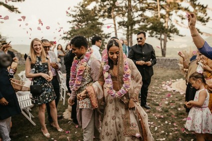 modern bohemian Indian wedding ceremony