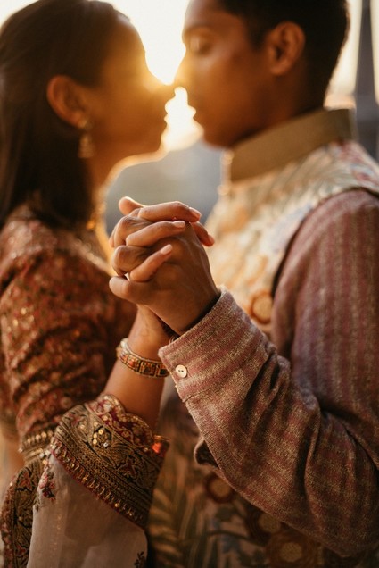 modern Indian wedding in a medieval castle