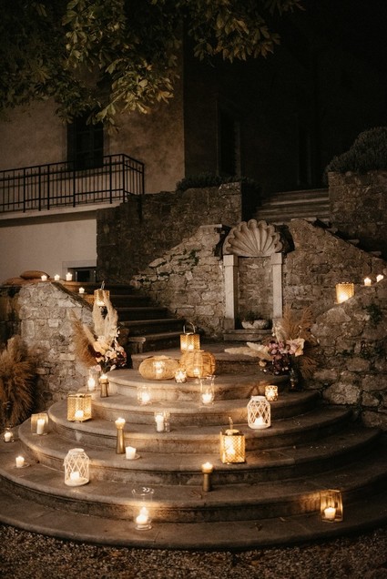 candlelight at castle wedding