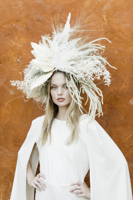 Dramatic bridal headpiece