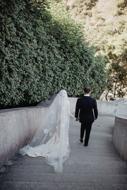 Vintage wedding dress and veil