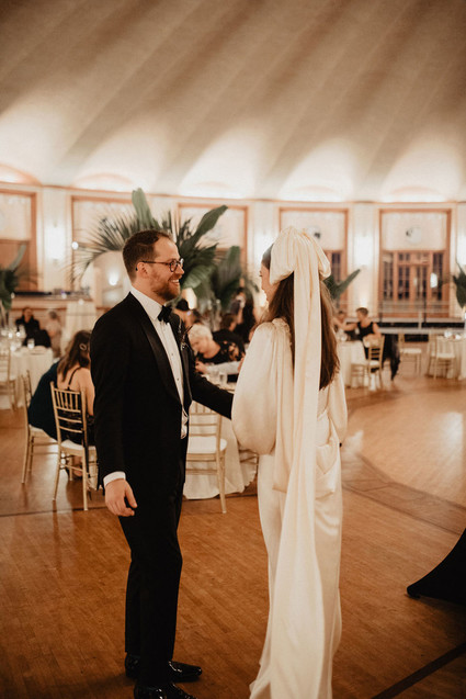 Vintage reception dress with bow
