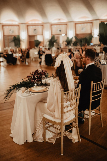 Vintage reception dress with bow