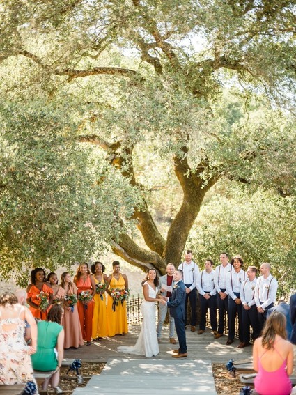 Bright, rustic orange + yellow Northern California ranch wedding