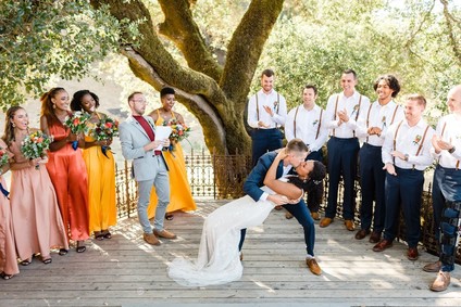 Bright, rustic orange + yellow Northern California ranch wedding