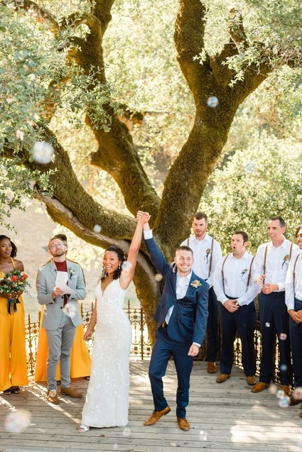 Bright, rustic orange + yellow Northern California ranch wedding