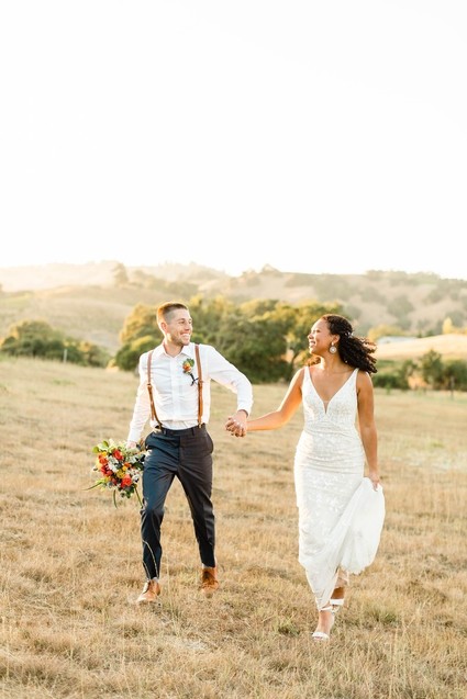 Bright, rustic orange + yellow Northern California ranch wedding