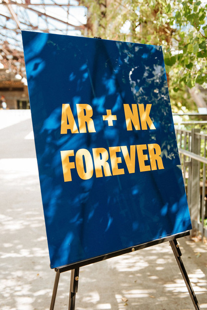 Colorful wedding signage