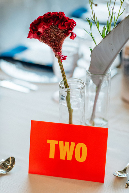 Colorful table number idea