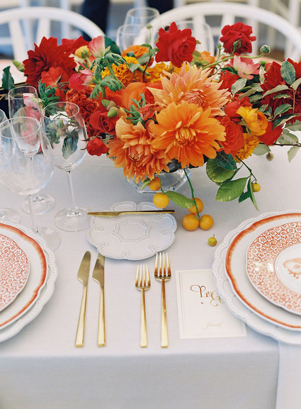 Red centerpiece
