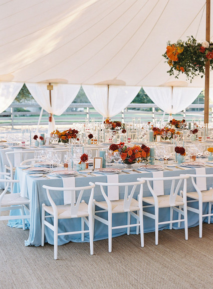 Red floral wedding tablescape