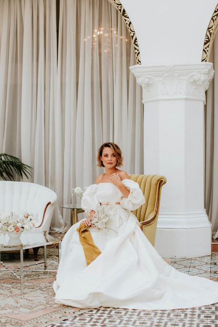 Monique Lhuillier two piece wedding dress