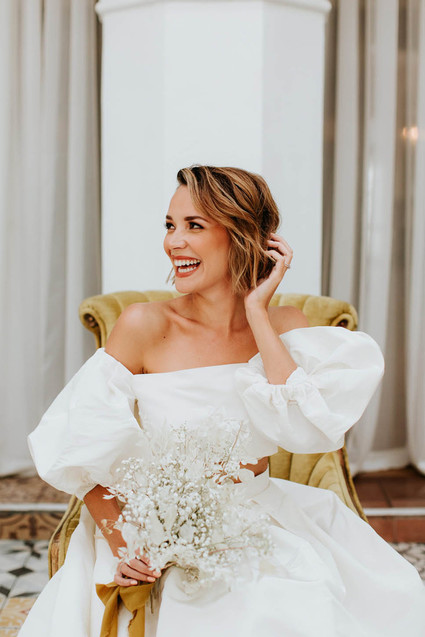 Monique Lhuillier two piece wedding dress