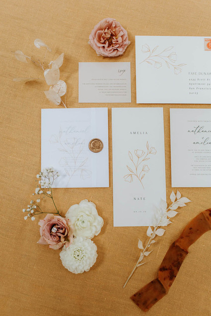 Romantic modern wedding invitations